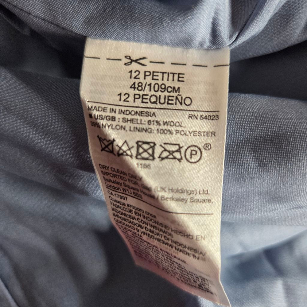 Banana Republic Petite 12P Blue Short Sleeve Sheath Dress - Picture 6 of 6